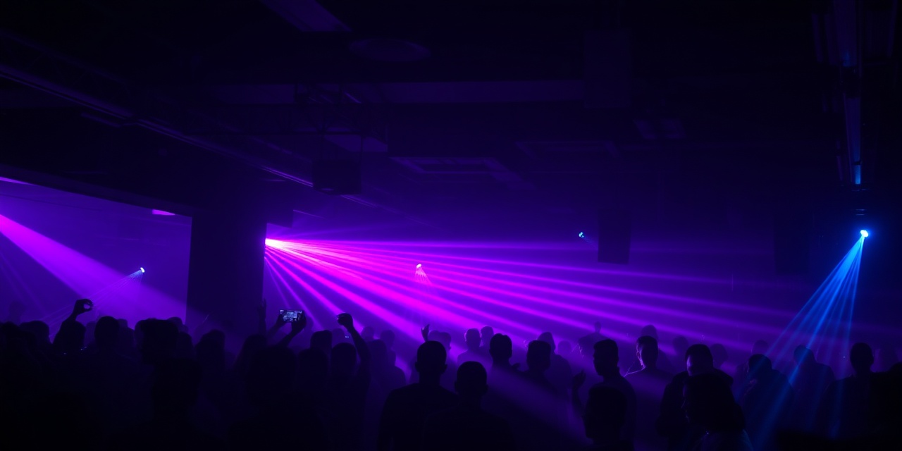 Dunkle Clubatmosphäre mit Neonlicht